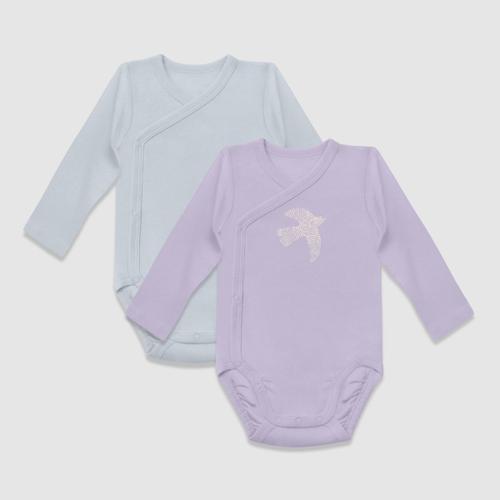 Lot De 2 Body Bébé En Coton Bio À Manches Longues Parme Dim Baby