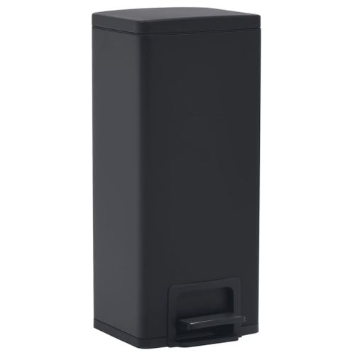 Vidaxl Poubelle À Pédale Anti-Empreinte 30 L Noir Acier Inoxydable