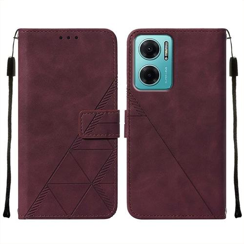 Housse Coque Pour Xiaomi Redmi 10 Prime+ 5g Etui Housse Cuir Pour Redmi 10 Prime+ Étuis De Ceinture Pochettes Avec Fentes Cartes Et Rabat Silicone Souple Étuis Pour Xiaomi 10 Prime+, Vin Rouge