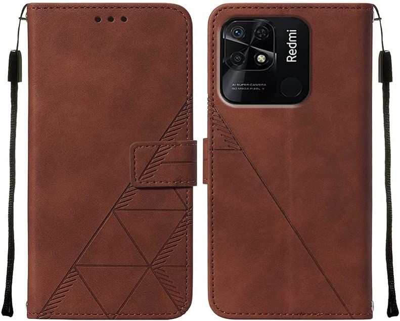 Housse Coque Pour Xiaomi Redmi 10c Etui Housse Cuir Pour Redmi 10c Étuis De Ceinture Pochettes Avec Fentes Cartes Et Rabat Protecteur Silicone Souple Étuis Pour Xiaomi 10c, Brun