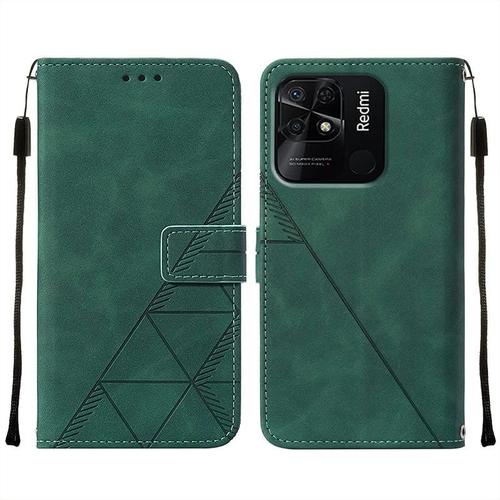 Housse Coque Pour Xiaomi Redmi 10c Etui Housse Cuir Pour Redmi 10c Étuis De Ceinture Pochettes Avec Fentes Cartes Et Rabat Protecteur Silicone Souple Étuis Pour Xiaomi 10c, Vert