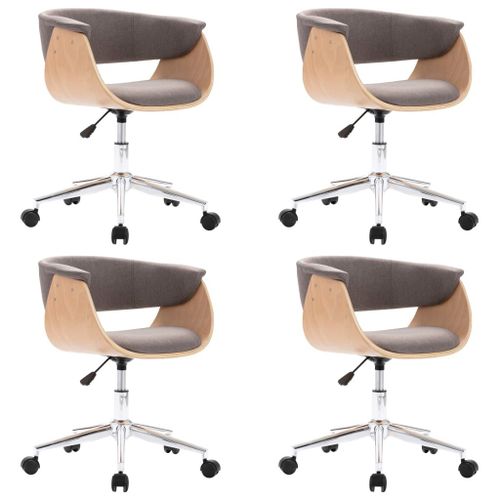 Vidaxl Chaises Pivotantes De Salle À Manger 4 Pcs Taupe Tissu