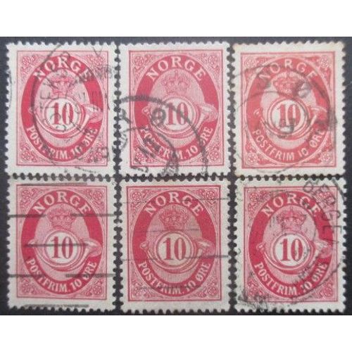 Norvege N°73 X 6 Oblitéré