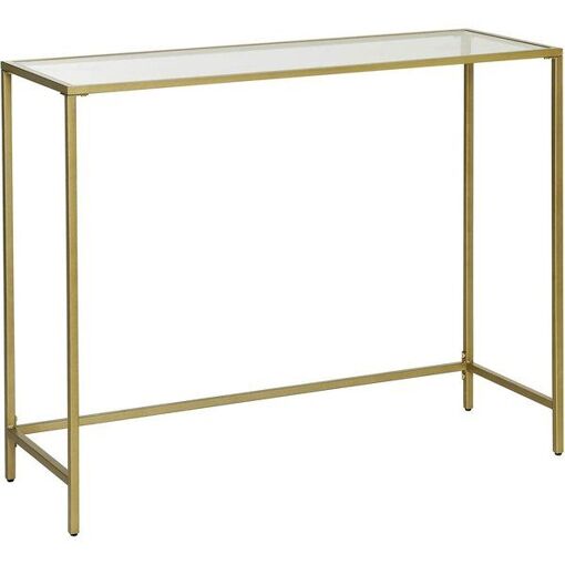 Table console verre doré