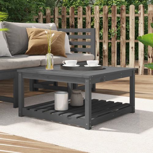 Vidaxl Table De Jardin Gris 82,5x82,5x45 Cm Bois Massif De Pin