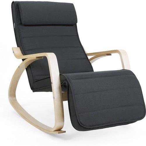 Fauteuil À Bascule Réglable Sur 5 Niveaux, Gris Foncé