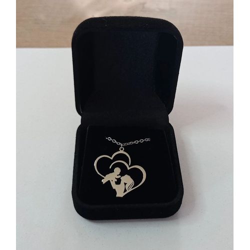 Collier Mère Enfant Coeur Argente Idée Cadeau !