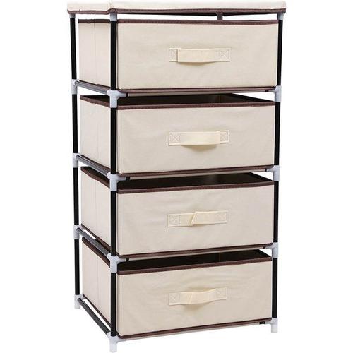 Commode Multifonctions Avec 4 Tiroirs, Beige