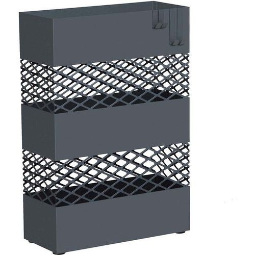 Porte-parapluies rectangulaire en métal, Gris Anthracite