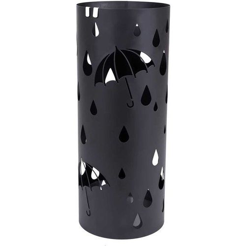 Porte-parapluies en métal rond, Noir
