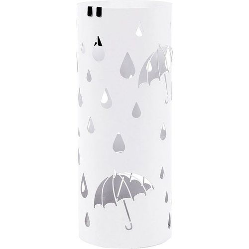 Porte-parapluies en métal rond, Blanc