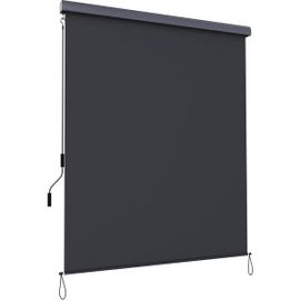 Paravent extérieur 1.6 x 2.5m Store Vertical pour balcon Terrasse avec coffre Paravent retractable - Gris foncé