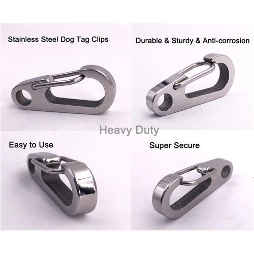 Lot De 2 Clips Pour Médailles D'identification Pour Chien, Clip Rapide En Acier Inoxydable 304 Avec Anneaux/Support D'identification Pour Chien Et Chat À Changement Facile
