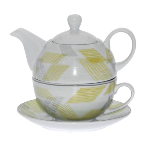 Petite Théière Égoïste En Porcelaine Blanche Et Anis 0.25 L