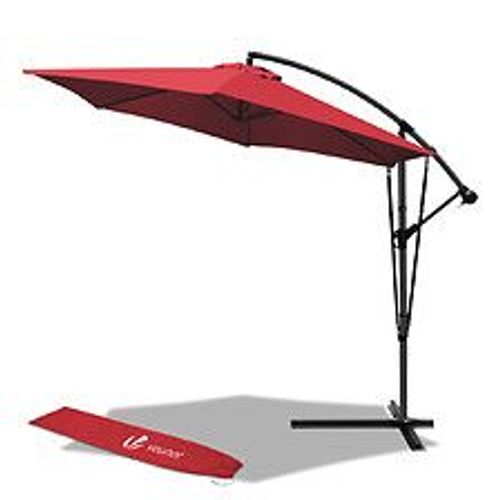 Vounot Parasol Deporte 3m Avec Housse De Protection Et Sangle De Fixation Rouge