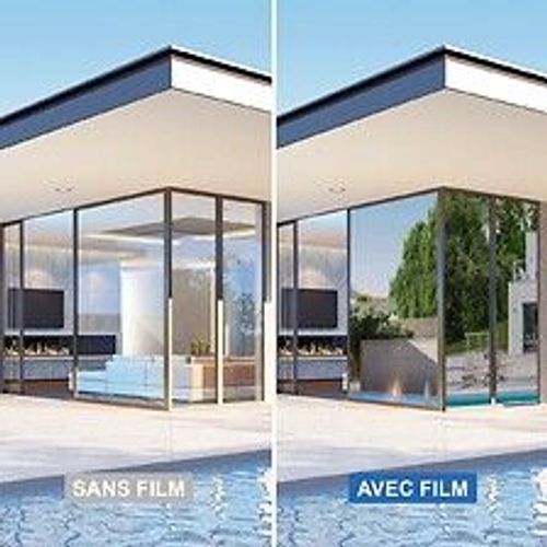 Dimexact Film Anti Chaleur Solaire Pour Vitre Supérieure À 1,2 M², Bleu Nuit Très Foncé, 86% De Rejet Solaire, De L : 1.52 M X H : 2.5 M, En Rouleau