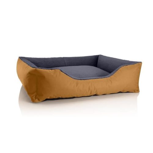 Lit Pour Chien Beddog Teddy,Canapé,Coussin, Panier Corbeille Lavable Avec Bordure [Xl Env. 100x85cm, Golden-Rock (Or/Gris)]
