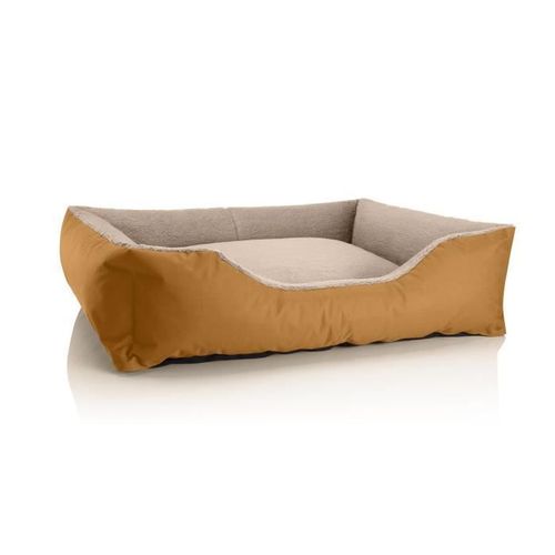 Lit Pour Chien Beddog Teddy,Canapé,Coussin, Panier Corbeille Lavable Avec Bordure [Xl Env. 100x85cm, Golden-Sand (Or/Beige)]