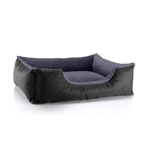 Lit Pour Chien Beddog Teddy,Canapé,Coussin, Panier Corbeille Lavable Avec Bordure [L Env. 80x65cm, The-Rock (Noir/Gris)]