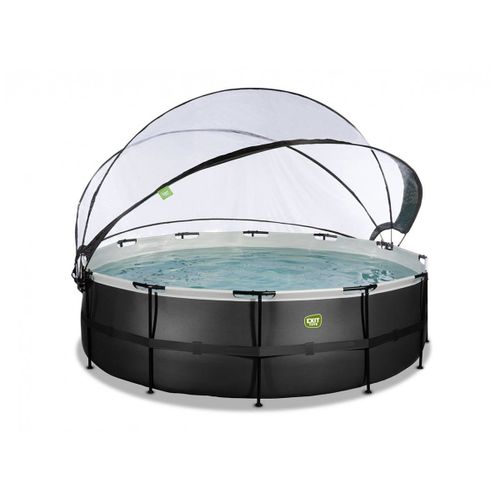 Piscine tubulaire Black Leather ronde 4,88 x 1,22 m avec dôme - Exit Toys