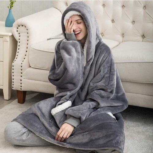 Couverture À Capuche Oversize Super Soft Warm Blanket Sweatshirt, 