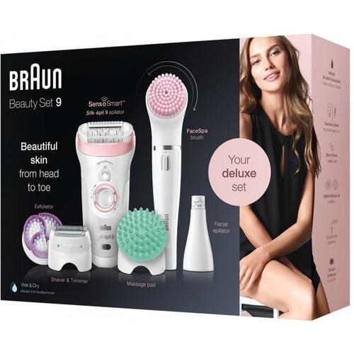 Braun Silk-Épil 9 Beauty Set 9/985 Bs - Épilateur Sans Fil Blanc/Rose