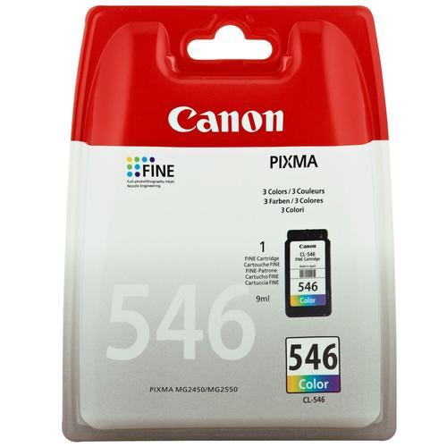 Canon CL-546 - Cartouche d'encre couleur (cyan, magenta, jaune) originale 8 ml pour Canon PIXMA