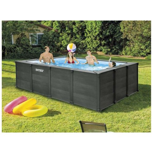 Piscine tubulaire Graphite rectangulaire 4,00 x 3,00 x 1,24 m - Intex