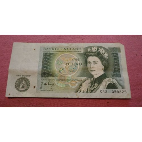Billet Royaume-Uni One Pound Elisabeth Ii