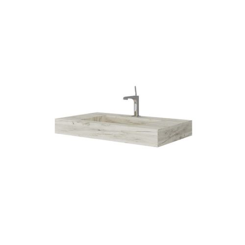 LAVABO STRATIFIÉ 80 CM HPL CHÊNE GLACÉ