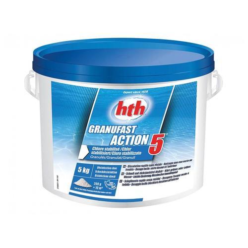 HTH Granufast Action 5 - Granulés de chlore stabilisé - 5 kg