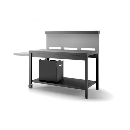 Support plancha FORGE ADOUR TRCANG roulante crédence acier noir gris