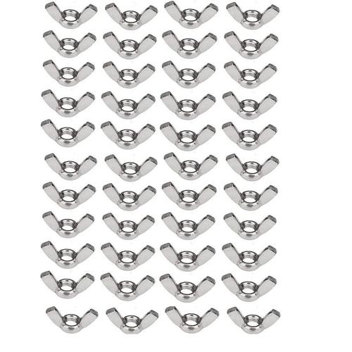 Lot de 50 écrous à oreilles en acier inoxydable 304 M6 (1/4"")