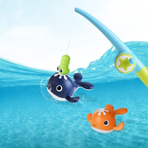 3pcs Canne À Pêche Pour Le Bain,Jeu De Pêche Magnétique,Jouet De Bain Pour Bebe,Jouets De Natation Cadeaux Pour Garçon Fille De 2 3 4 5 Ans(B)