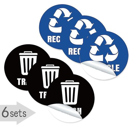1 lot de 6 autocollants Pvc pour le tri des ordures Autocollants collants pour poubelle (couleur : type 4)