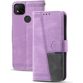 Coque Compatible Avec Redmi 9c, Portefeuille Housse En Cuir Pu Pour Xiaomi Redmi 9c, Magnetique Antichoc Flip Coque, Violet