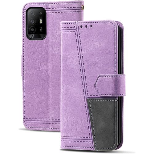 Coque Compatible Avec Oppo A94 5g / Oppo F19 Pro Plus, Portefeuille Housse En Cuir Pu Pour Oppo A94 5g / Oppo F19 Pro Plus/Oppo Reno Z 5g, Magnetique Antichoc Flip Coque, Violet