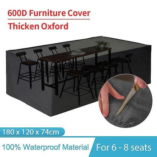 600d extérieur meubles de jardin couverture étanche chaise de table  anti-pluie anti-poussière couverture patio housses de protection pour  canapé de jardin (180 * 120 * 74 cm)