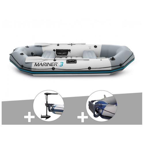 Kit Bateau Gonflable 3 Places Mariner 3 Avec Moteur, Rames Et Gonfleur - Intex