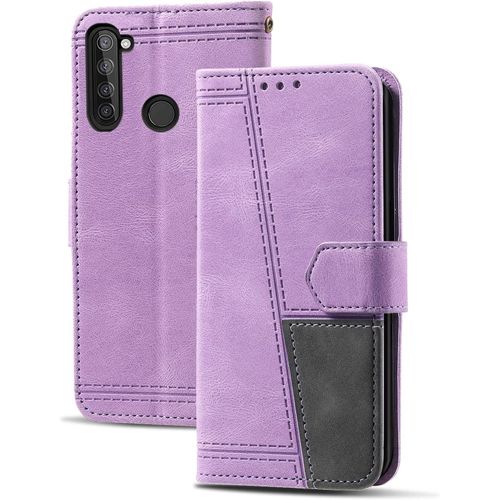 Coque Compatible Avec Xiaomi Redmi Note 8t, Portefeuille Housse En Cuir Pu Pour Xiaomi Redmi Note 8t, Magnetique Antichoc Flip Coque, Violet
