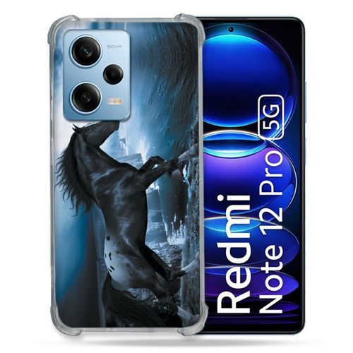 Coque Renforcée Pour Xiaomi Redmi Note 12 Pro 5g Animal Cheval Noir
