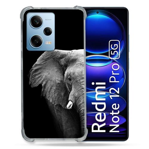Coque Renforcée Pour Xiaomi Redmi Note 12 Pro 5g Animal Elephant Noir