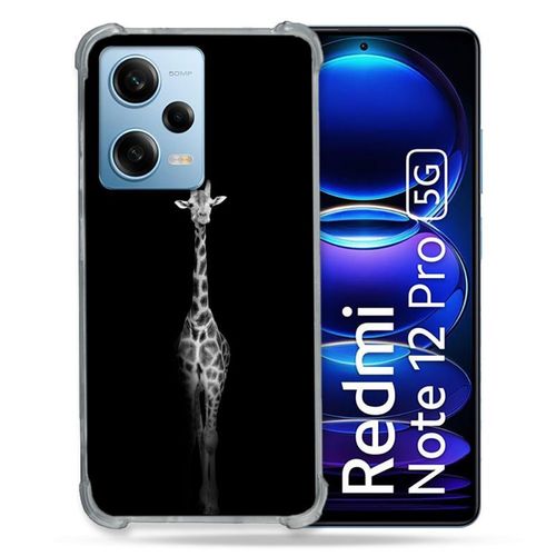 Coque Renforcée Pour Xiaomi Redmi Note 12 Pro 5g Animal Girafe Noire