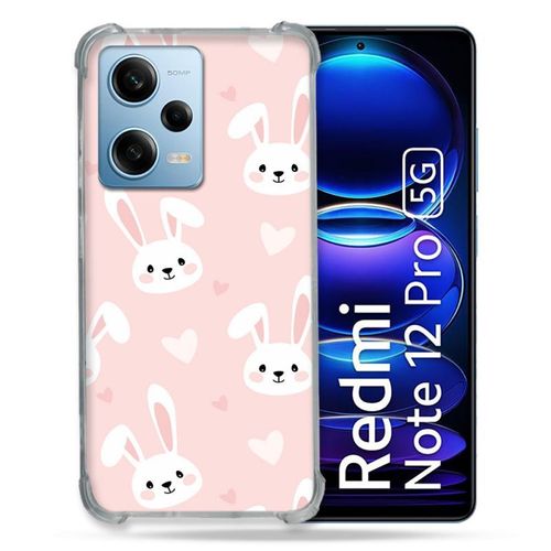 Coque Renforcée Pour Xiaomi Redmi Note 12 Pro 5g Animal Lapin Rose