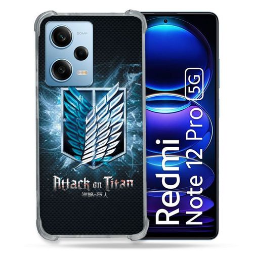 Coque Renforcée Pour Xiaomi Redmi Note 12 Pro 5g Manga Attaque Titans Noir