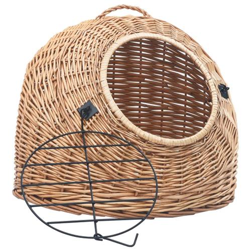 Vidaxl Cage De Transport Pour Chats 45x35x35 Cm Saule Naturel