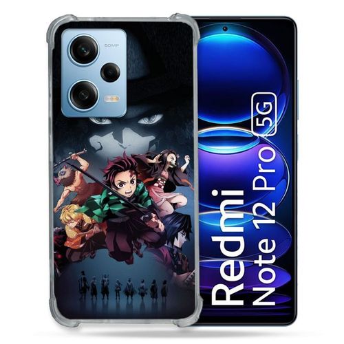 Coque Renforcée Pour Xiaomi Redmi Note 12 Pro 5g Manga Demon Slayer Noir