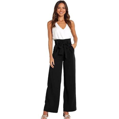 Femmes ¿¿L¿¿Gant Taille Haute Large Pantalons D'¿¿T¿¿ Business Festival Set Pantalons Avec Ceinture