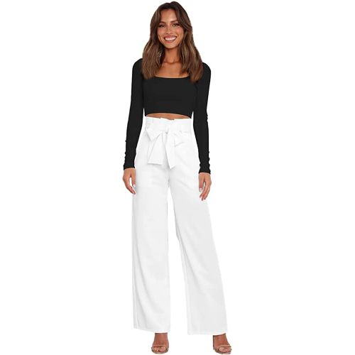 Femmes ¿¿L¿¿Gant Taille Haute Large Pantalons D'¿¿T¿¿ Business Festival Set Pantalons Avec Ceinture