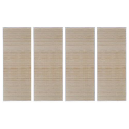 Tapis Rectangulaires Bambou Naturel 4 Pcs 120x180 Cm